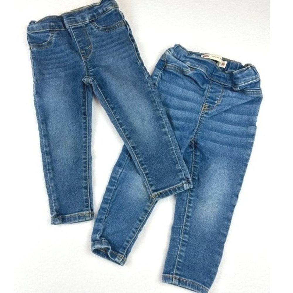Levis Jeggings Blue Stretch Pull-On Adjustable Waist Kids 24M Bundle of Two